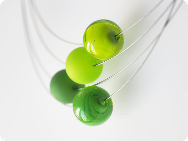 Polariskette grün mit Glasperlen aus Muranoglas